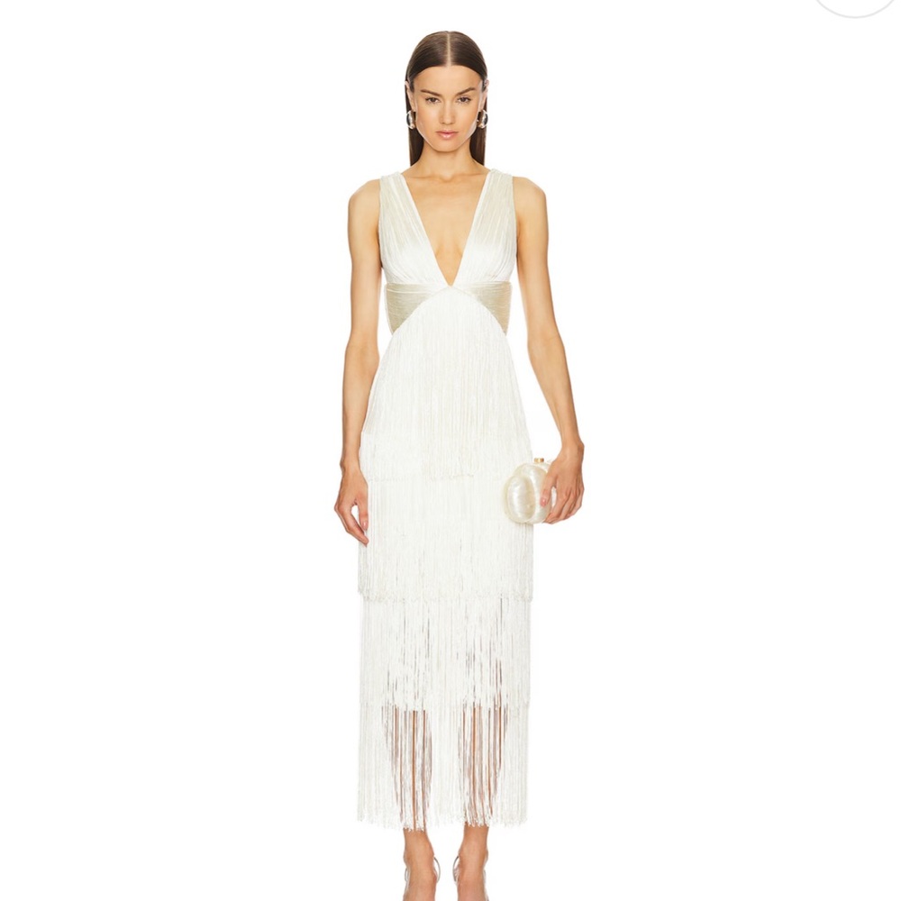 NWT Michael Costello x Revolve Skylar Maxi Fringe Dress